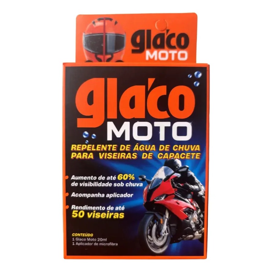 Glaco Moto 20ml Soft99 50 Viseiras Repelente Agua Capacete