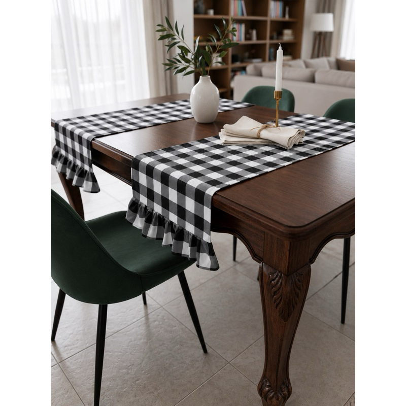 4 caminhos de mesa oxford/ Estilo FarmHouse XADREZ / jogo americano/ trilhos de mesa / passadeira de mesa / mesa posta