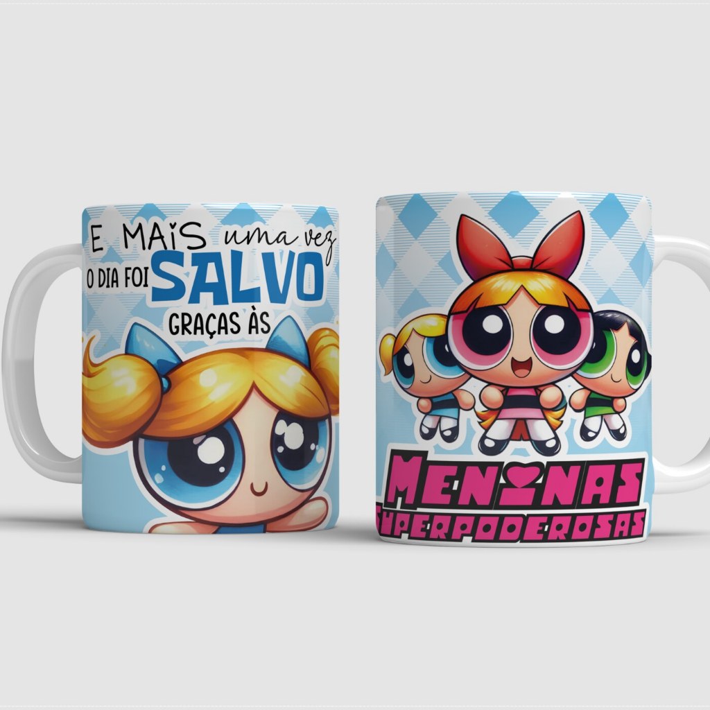 Caneca Meninas Superpoderosas Personalizada Feminina Florzinha Lindinha Docinho Estrelinha Presente Criativo