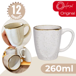 Jogo 12 Canecas Café Chá Ryo Maresia 260ml Oxford Porcelanas