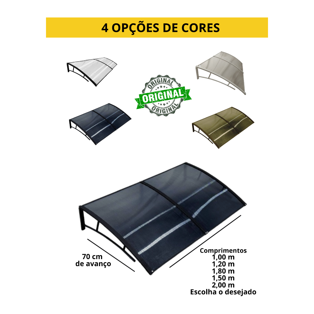 Toldo Policarbonato Resistente, Proteção UV area externa portas e janelas