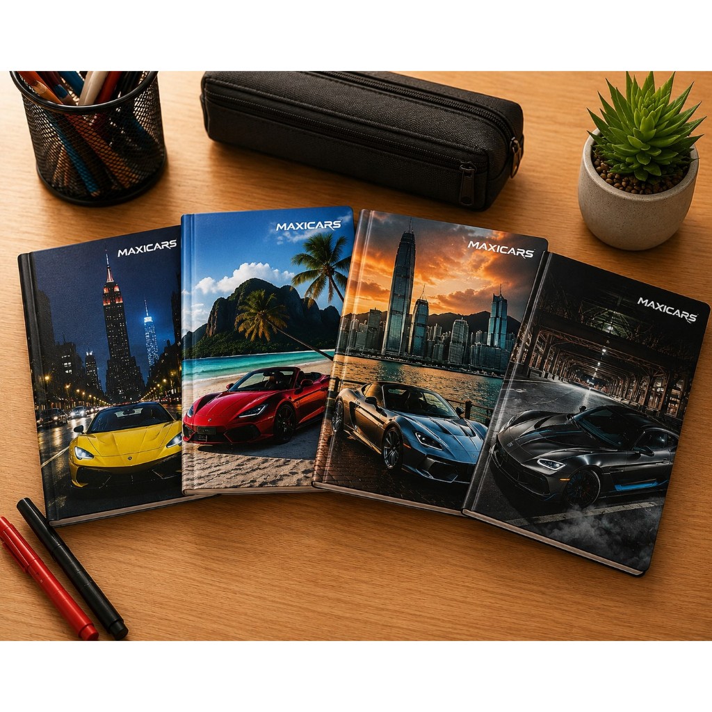 CADERNO BROCHURA GRANDE 96FLS MEXICARS CARROS CAPA DURA