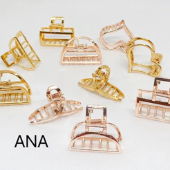 KIT 12 peças Piranha P média Dourada e rose de metal vários modelos blogueira