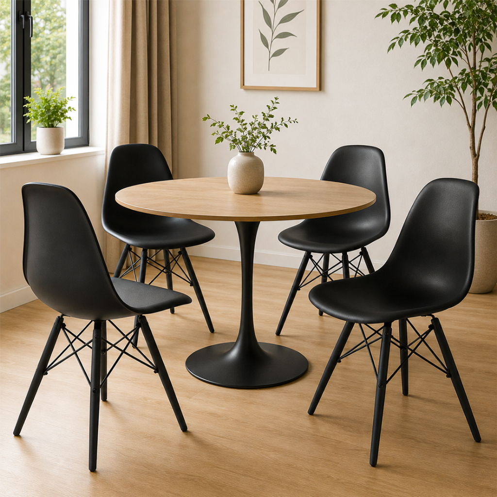 Kit 4 Cadeiras Eames Eiffel pés em Polipropileno Escrivaninha Escritório Cores Variadas Seat&Co