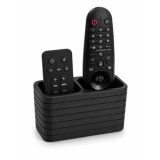 Suporte Organizador Porta Controle Remoto Duplo para Mesa Rack Sala TV Box Decodificador e Soundbar