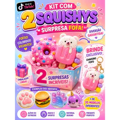 Kit 2 Squishys Surpresa Fofos + Brinde Chaveiro | Fidget Sensorial Macio Antiestresse | Modelos Sortidos