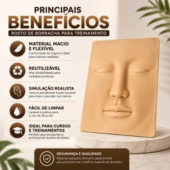 Rosto de Borracha Silicone para Treino Micropigmentação Maquiagem Extensão de Cílios Sobrancelhas