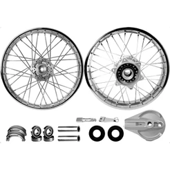 Par Aro Folha Calha Jante Roda Nxr Bros 125 150 160 Disco Raios Cromados 4mm Com Peças