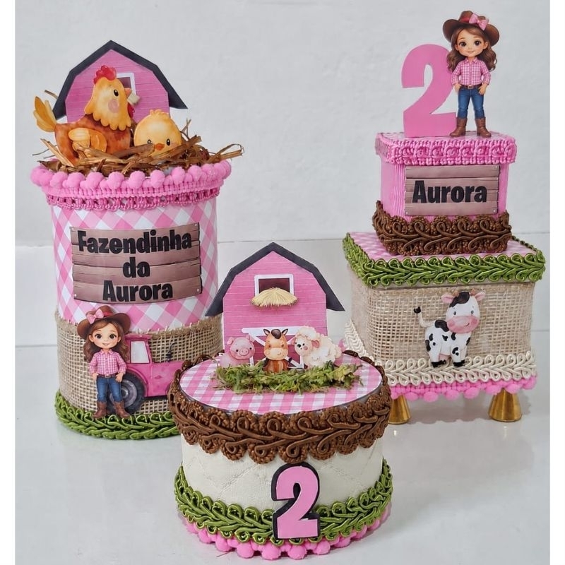 Lembrancinha Personalizada Luxo Fim De Aniversario Fazendinha Menino/Menina Cofrinhos Caixinhas