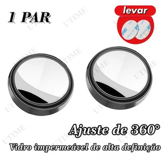 2 Espelho Convexo Auxiliar Universal Olho De Boi Ponto Cego cor preto