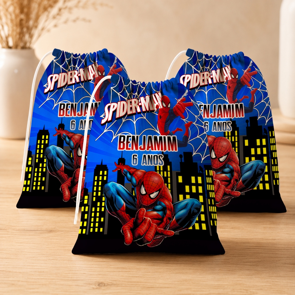 Kit 30 Homem Aranha  Lembrancinha Personalizada para Festa Infantil Aniversário e Eventos (15x20)