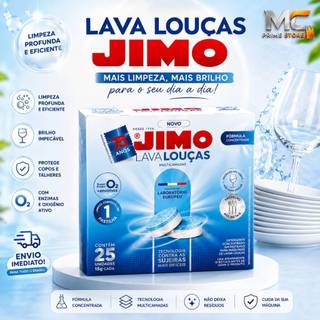 Lava Louça Jimo 25 Pastilhas Concentradas Secante Abrilhantador Detergente