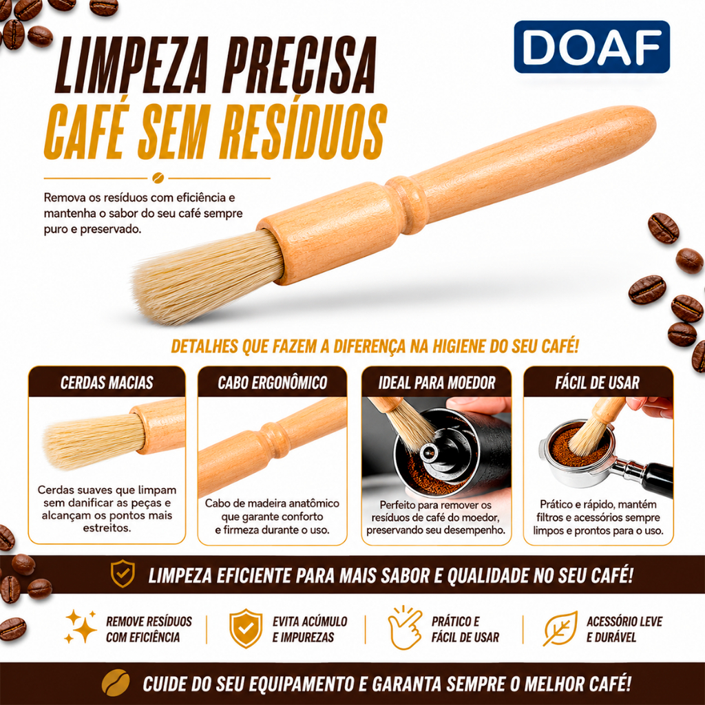 Pincel P/ Limpar Moedor De Café E Filtro De Máquina Espresso