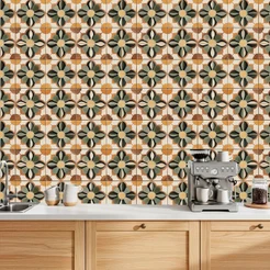 Papel de Parede Para Cozinha Ladrilhos Vintage Marroquinos Adesivo Lavável Para Banheiro Sala