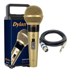 Microfone Dinâmico Dylan DLS-8 Cardióide com Trava 250 Ohms XLR Profissional