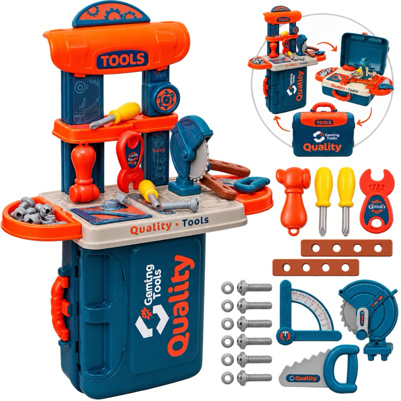 Maleta de Ferramentas Infantil 3 Em 1 Multi Montagens Brinquedo Faz De Conta
