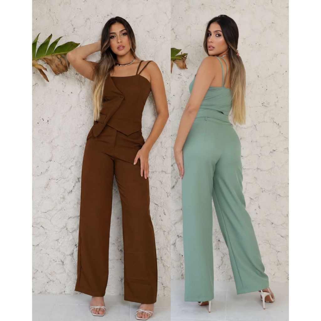 Conjunto Feminina Alfaiataria Blazer e Calça Social