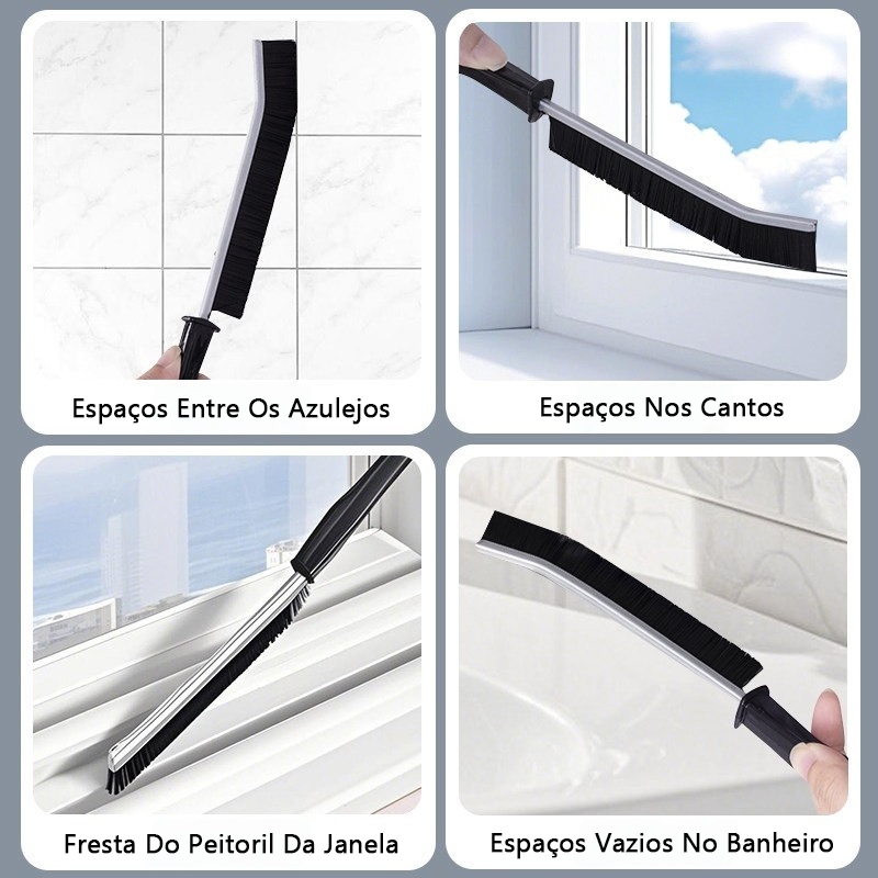 Kit 5 Escova Multiuso Cerdas Duras para Limpeza de Frestas, Limpa Poeira para Casa, Janelas e Interior de Veículo — imagem 2 de 2