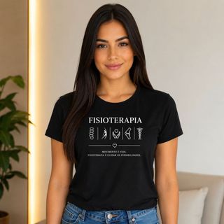 Camiseta Feminina Fisioterapia Estampada Profissão Fisioterapeuta Moda Casual Confortável Estilosa Envio Imediato