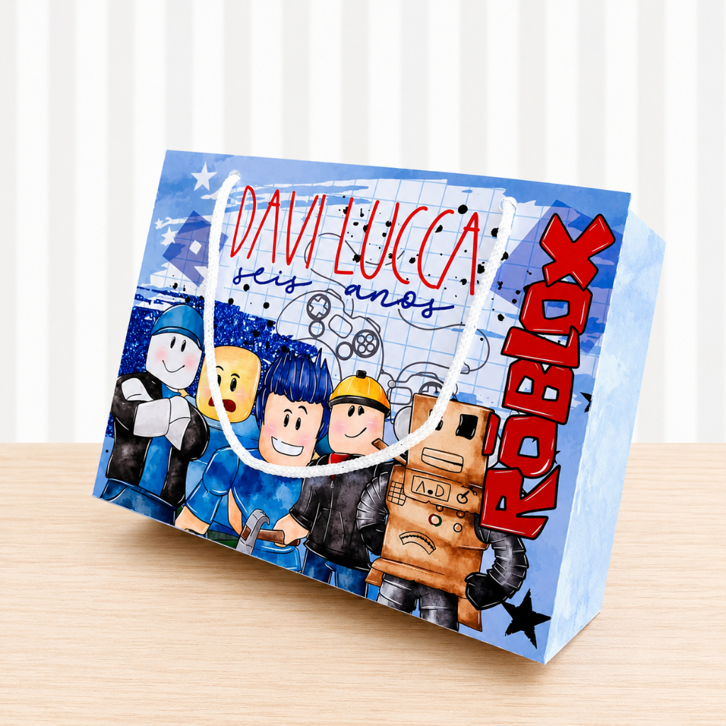 Sacolinha G roblox Personalizada para Festa Infantil - sacolinha roblox - Lembrancinha de Aniversário.