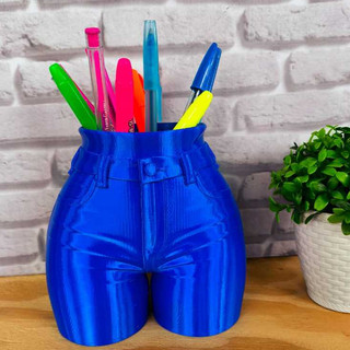 Porta Canetas Jeans ​Porta Caneta Shorts Jeans Divertido ​Organizador de Mesa Criativo 3D ​Porta Lápis Moderno