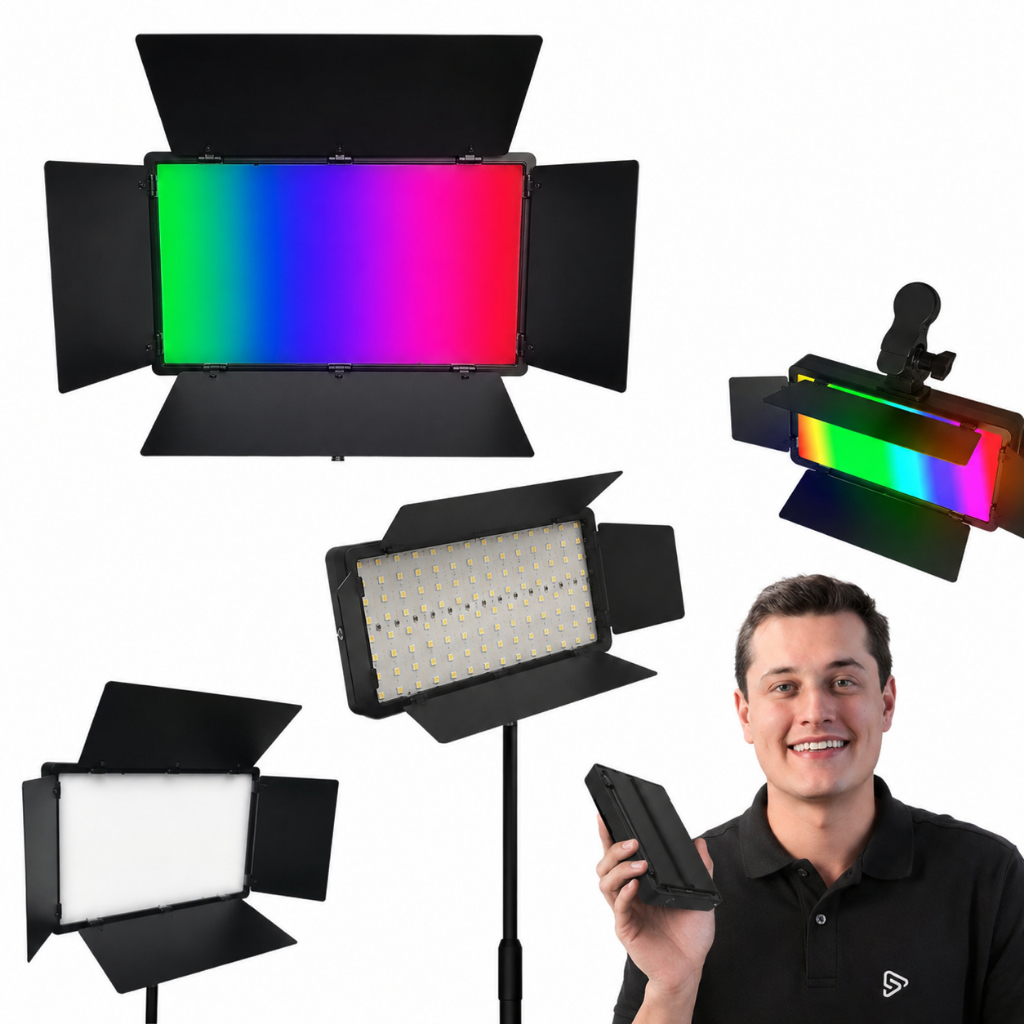 LED RGB – Painel de Iluminação LED RGB 50W Profissional com Controle Remoto