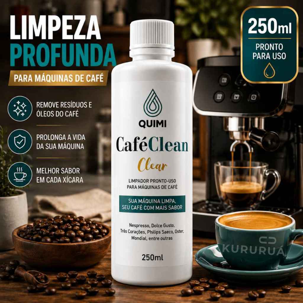 Imagem Descalcificante Limpa Cafeteira Expresso Máquina Dentro Limpeza Todos os Modelos 250Ml
