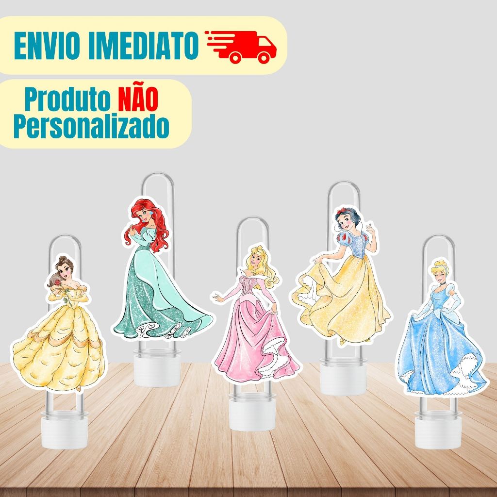 Aplique Tag Para Tubete Princesas | Personalizado | Lembrancinha Festa Infantil | Aniversário