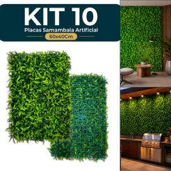 Kit Placas 40x60 Samambaia Grama Artificial Jardim Vertical Parede Verde Muro inglês