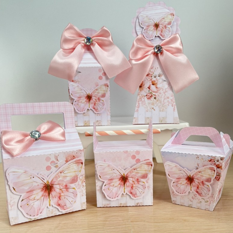 Kit Festa Luxo Personalizado Jardim Encantado Borboleta Caixinha Personalizada Lembrancinha Festa