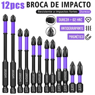 12/6 Bits PH2 Phillips Magnéticos De Impacto Para Parafusadeira Furadeira 25-150mm Anti D…