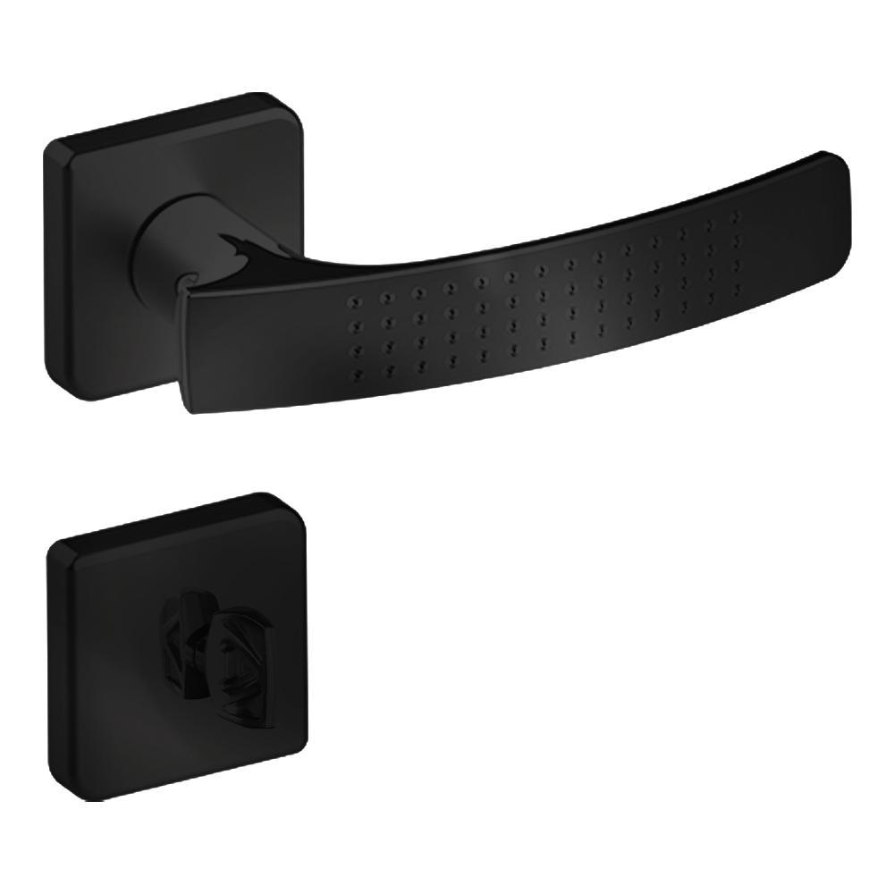 Fechadura Aliança Banheiro WC Dots 40mm 2800/64 Porta Madeira Preto Fosco