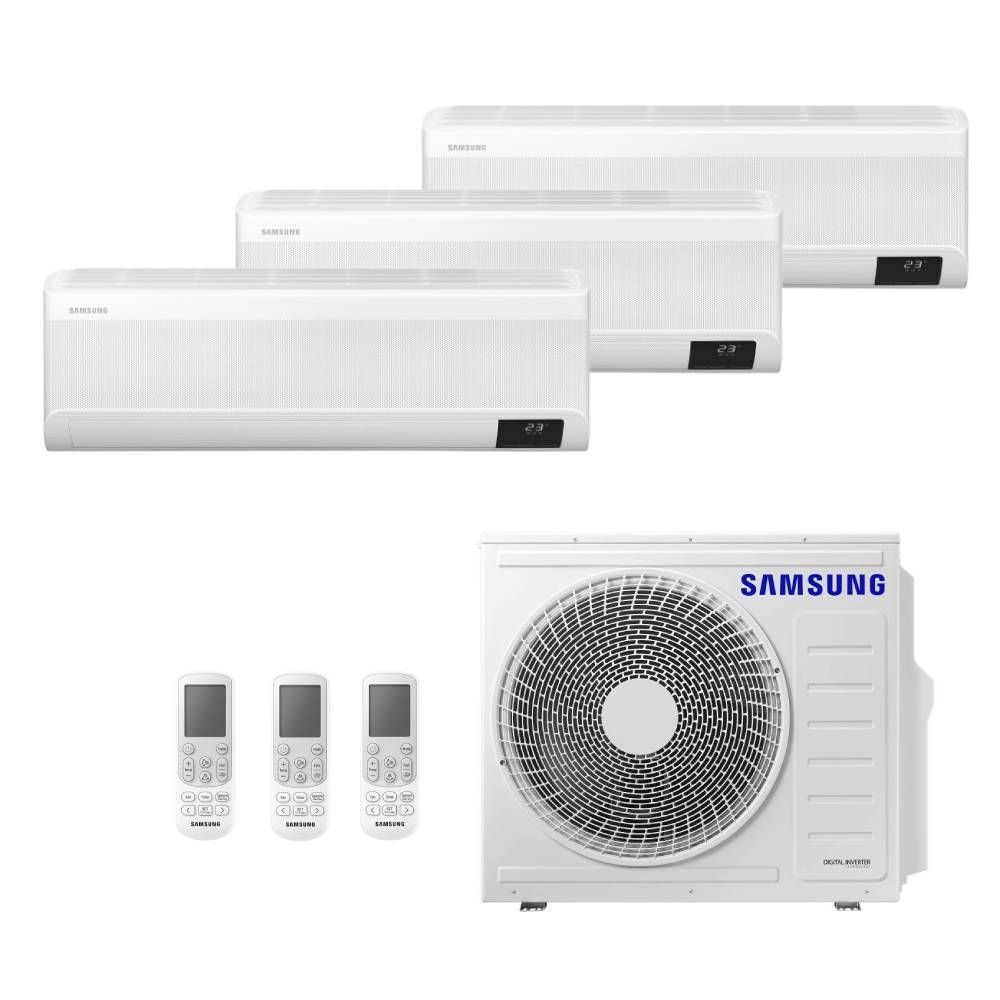 Ar Condicionado Tri Split Samsung Wind Free 28000 BTUs (HW 09K+12K+12K) Quente e