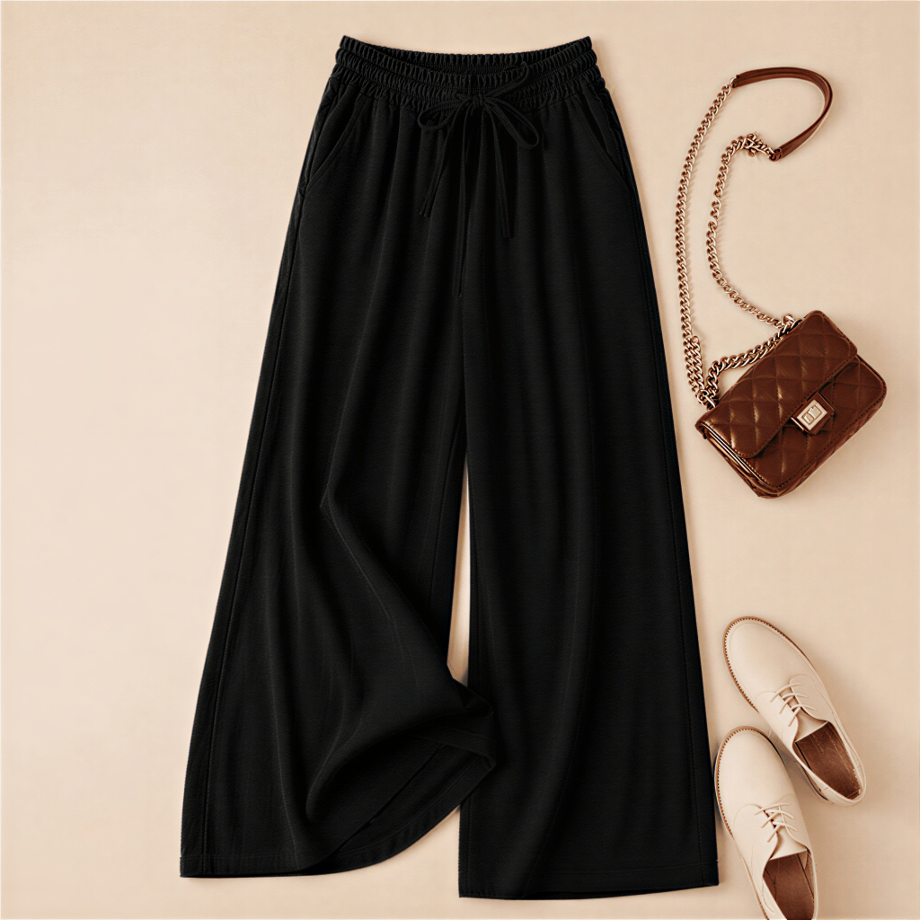 Calça Pantalona Feminina Wide Leg Cintura Alta Tecido Duna Calça Social Calça Casual Moda Feminina Premium Baggy Farm