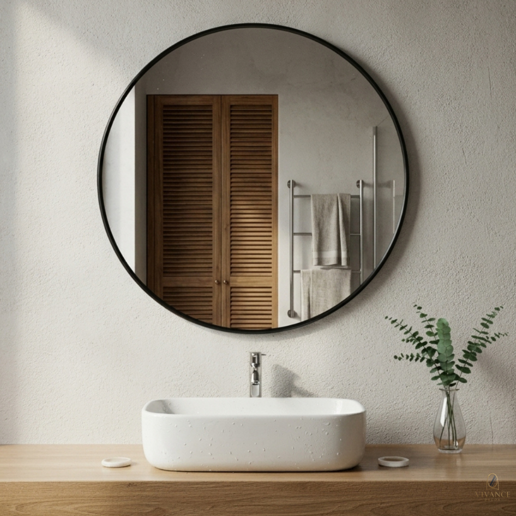 Espelho Redondo Decorativo com Moldura Flexível 40cm 50cm 60cm para Sala Quarto Banheiro