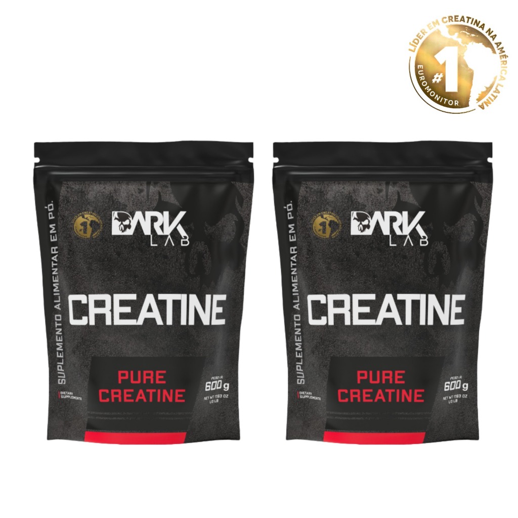 Kit 2x Creatina Monohidratada Pura Refil 600g Dark Lab - Creatina 100% Pura