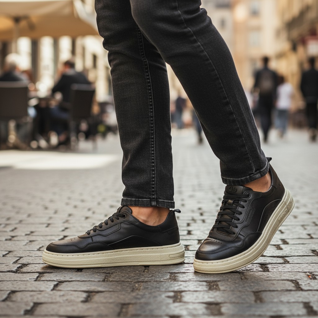 Sapatenis Democrata Masculino Denim Jake Couro Original