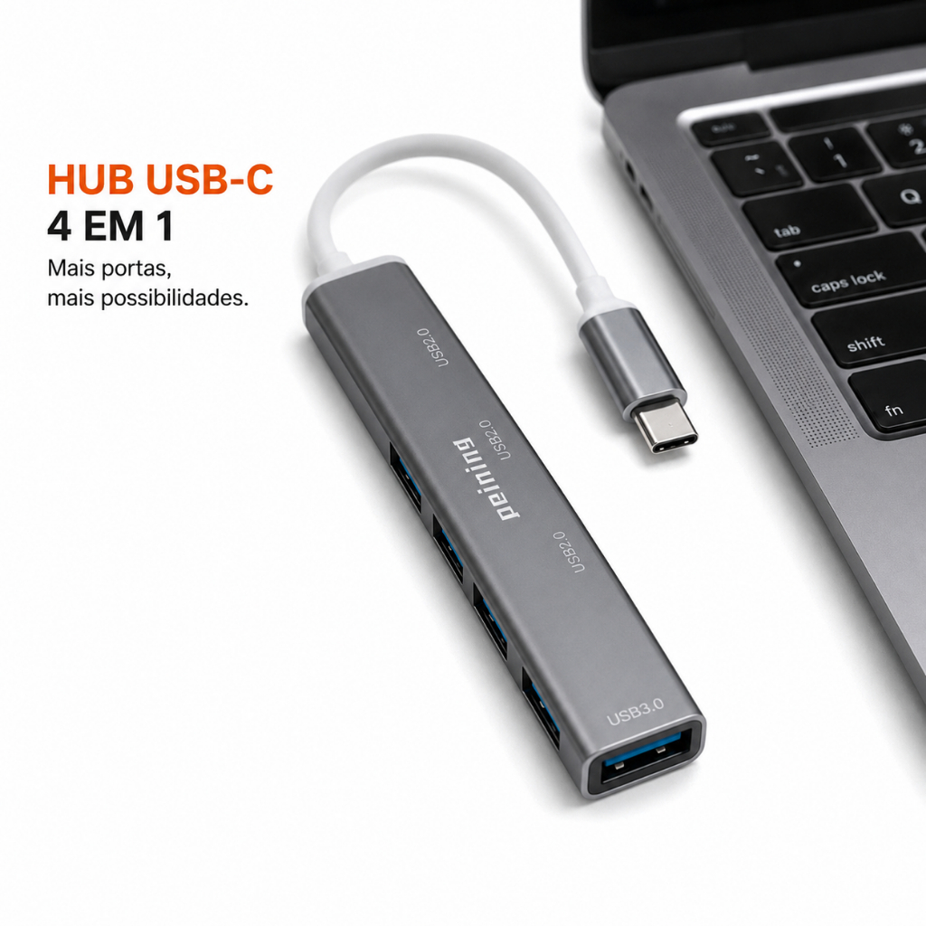 Hub USB-C Tipo C 4 Portas USB Adaptador Multiplicador Para Notebook PC MacBook