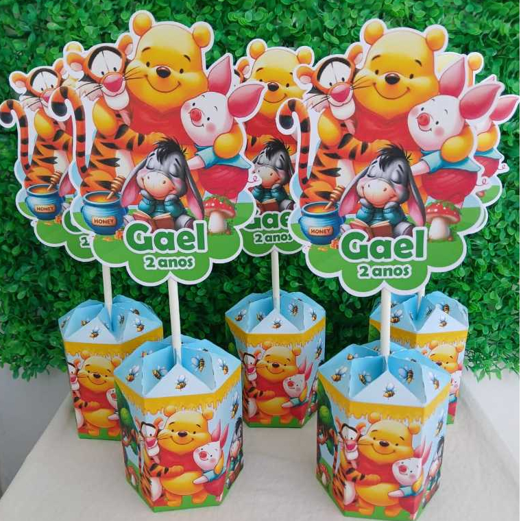CENTRO DE MESA URSINHO POOH/pegue e monte lembrancinha de mesa ursinho pooh