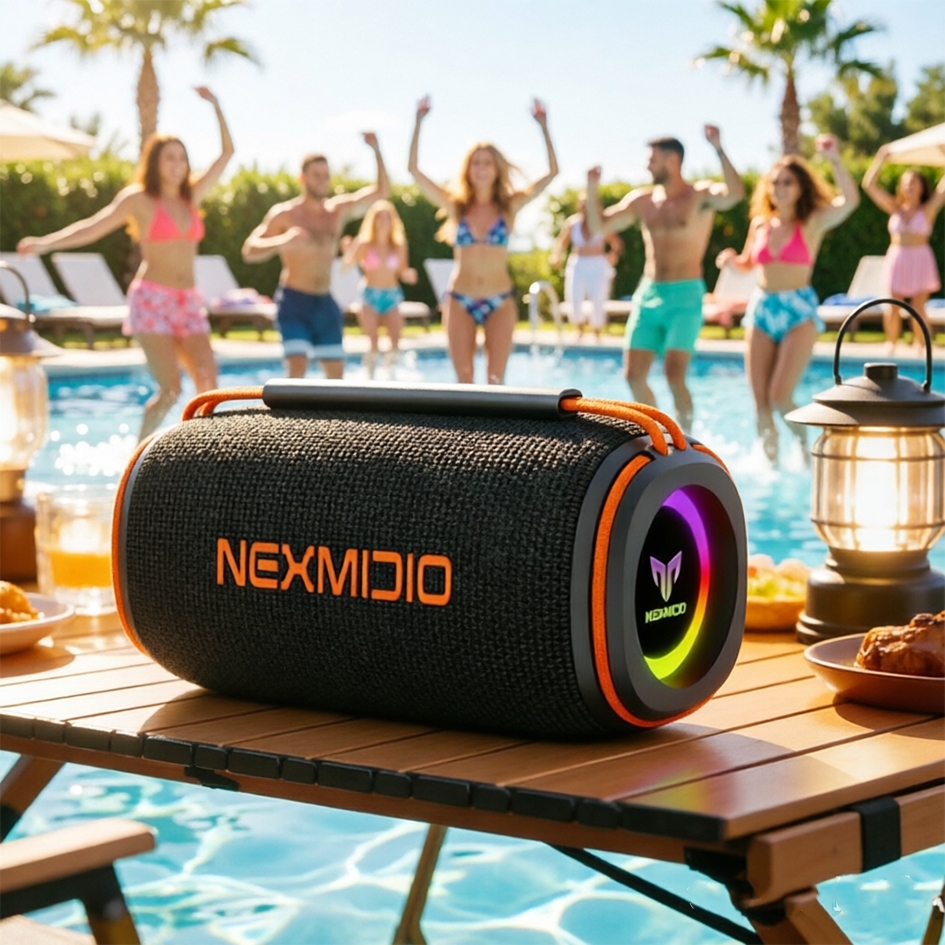 Imagem Caixa de som Bluetooth Portátil Com Led RGB Portátil FM USB TWS 8W/5W Para Praia, Festa ou Viagem MD-B01/MD-B02