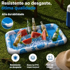 Bandeja Flutuante Inflável Para Bebidas De Piscina , Tamanho Portátil , Grande Capacidade , Adequada Suprimentos De Fest