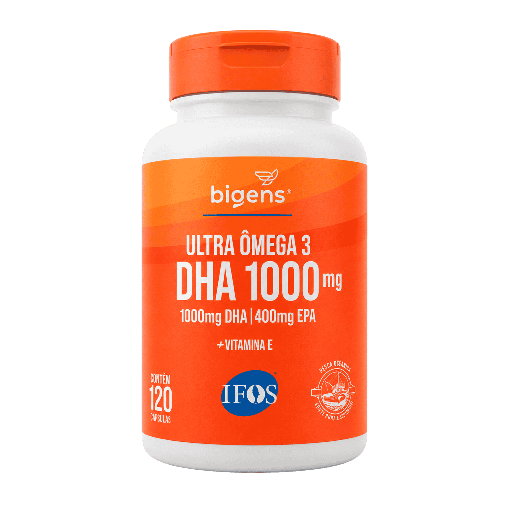 Ultra Ômega 3 Dha 1000mg, Epa 400mg Certificado IFOS 120 Cápsulas Bigens