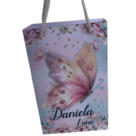 PEGUE E MONTE Sacolinha/Bolsinha (PEQUENA) Personalizada  JARDIM DAS BORBOLETAS Festa Surpresa Mimos Lembrancinhas