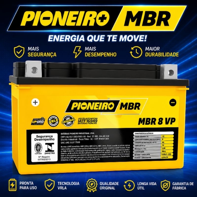 Bateria Pioneiro Mbr8vp Himalayan Bandit 600 Nc700