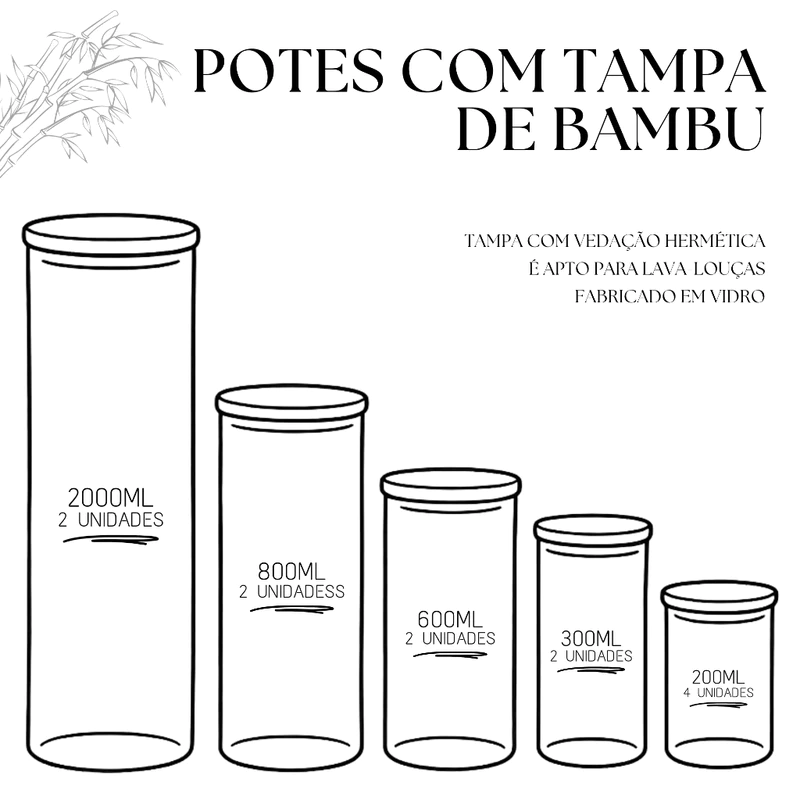 Kit de Potes Herméticos de Vidro Redondos — foto 3