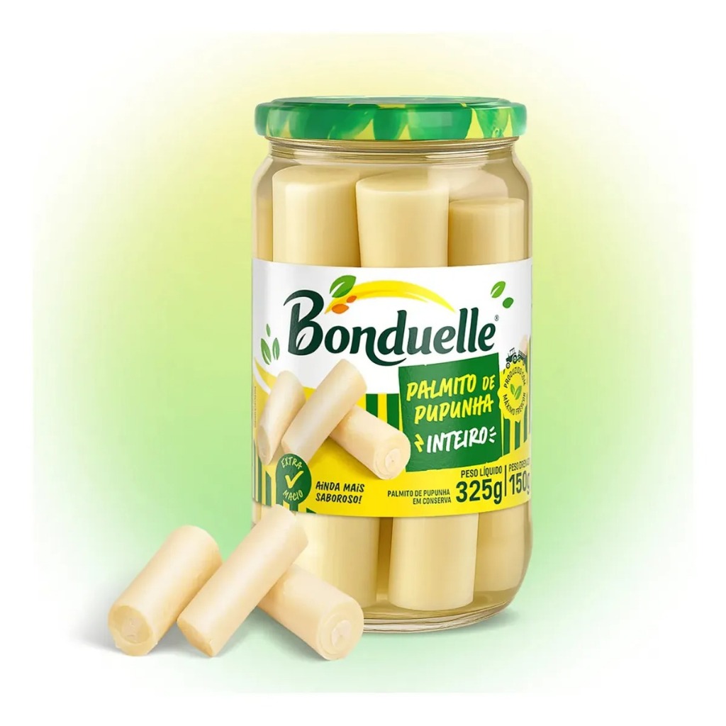 Palmito Pupunha em Conserva Inteiro Bonduelle Vidro 150g