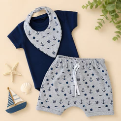 Conjunto Roupa Moda Bebê Menino Roupinha Body e Bermuda Modinha infantil Luxo Conjuntinho Masculino