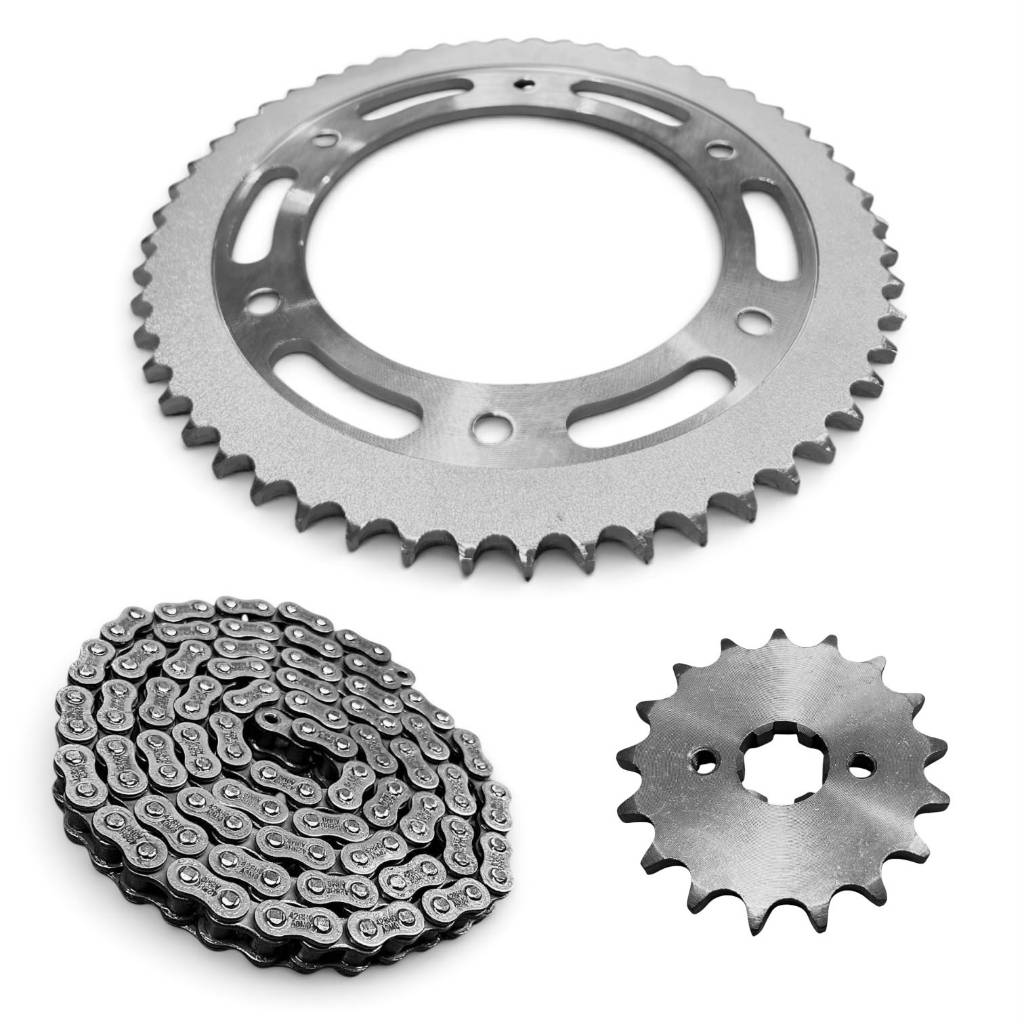 Kit Relação Transmissão tração Completa Nxr Bros 125 2003 A 2005 Aço 1045