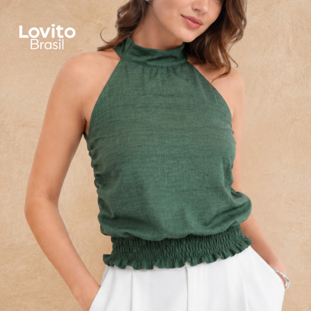 Lovito Blusa Casual Feminina Frente Única BLB21062136