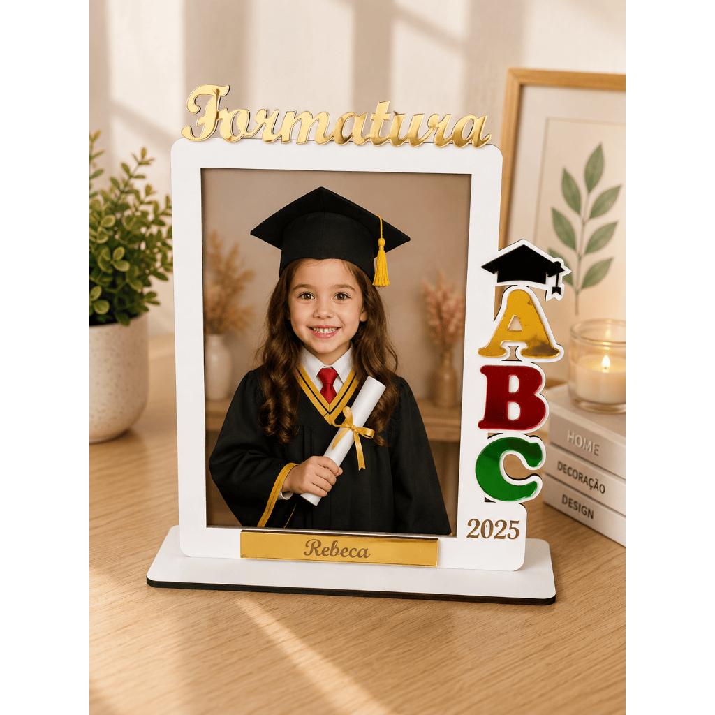 Kit Porta Retrato Formatura ABC Infantil MDF Acrílico Foto 7x10cm ou 10x15 Kit 5 ou 10 Unidades